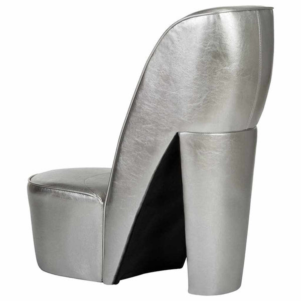 vidaXL Silver High Heel Shoe Chair Faux Leather