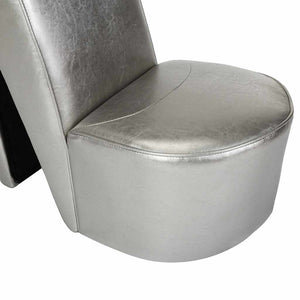 vidaXL Silver High Heel Shoe Chair Faux Leather