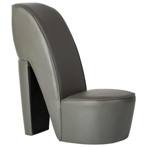 vidaXL High Heel Chair Grey Faux Leather