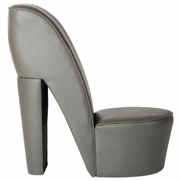 vidaXL High Heel Chair Grey Faux Leather