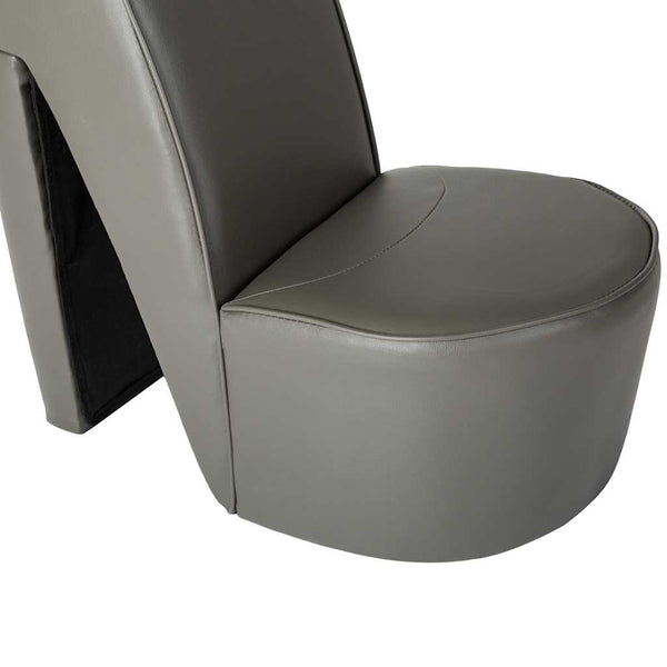 vidaXL High Heel Chair Grey Faux Leather