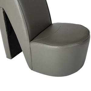 vidaXL High Heel Chair Grey Faux Leather