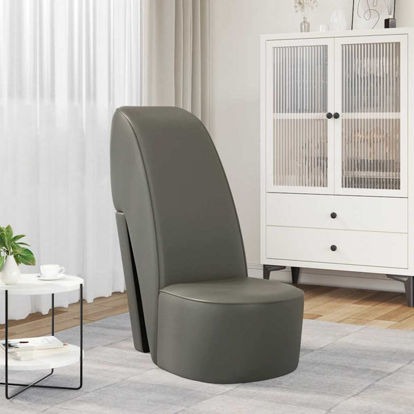 vidaXL High Heel Chair Grey Faux Leather