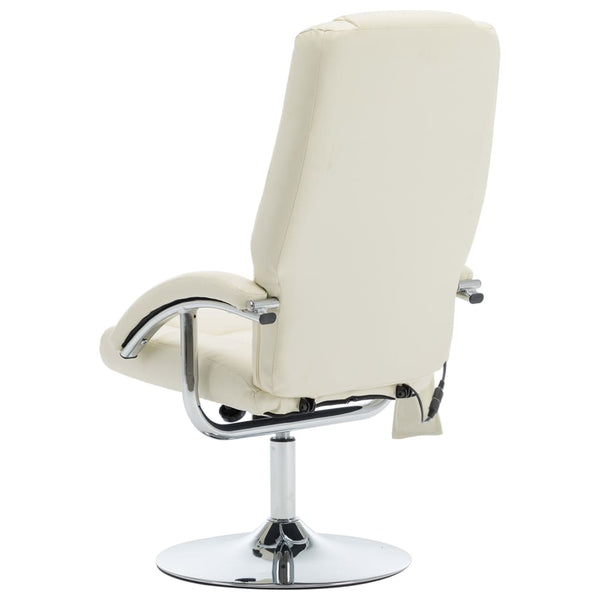 vidaXL Massage Armchair with Footrest Cream Faux Leather