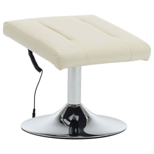 vidaXL Massage Armchair with Footrest Cream Faux Leather