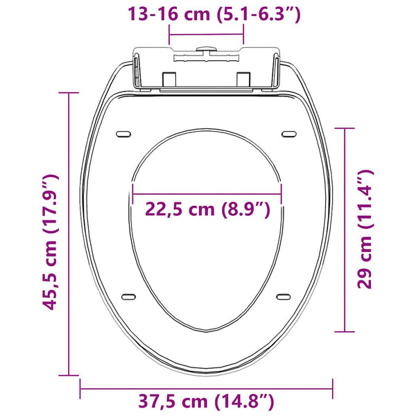 Toilettensitz mit Absenkautomatik und Quick-Release Schwarz
