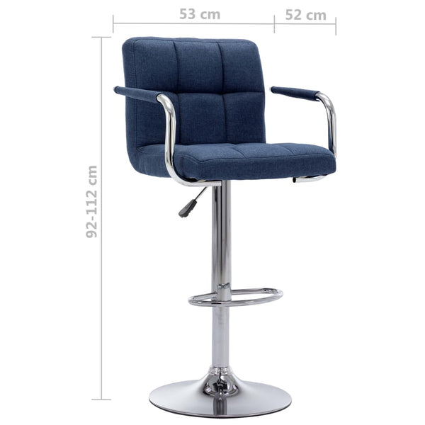 vidaXL Bar Stool Blue Fabric