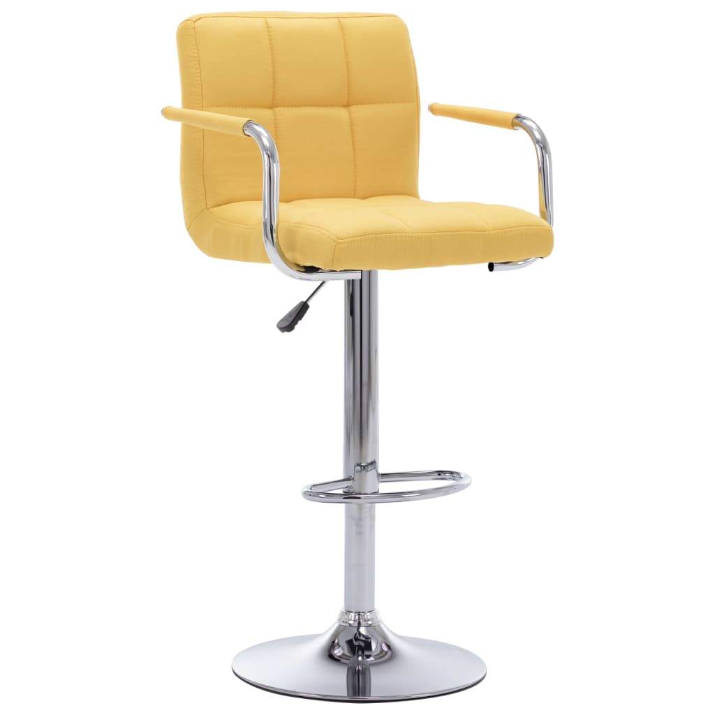 vidaXL Bar Stool Yellow Fabric