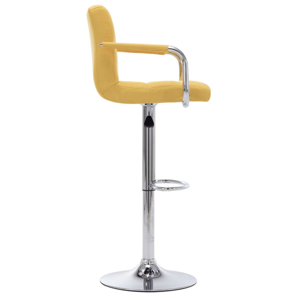 vidaXL Bar Stool Yellow Fabric