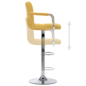 vidaXL Bar Stool Yellow Fabric