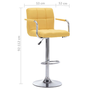 vidaXL Bar Stool Yellow Fabric