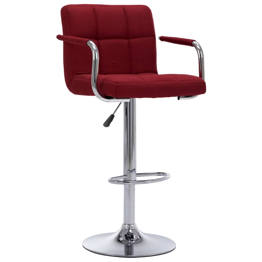 vidaXL Bar Stools Wine Red Fabric