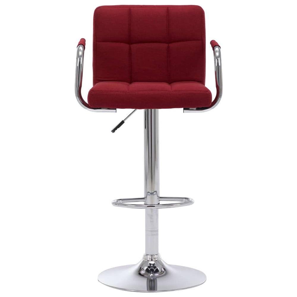 vidaXL Bar Stools Wine Red Fabric