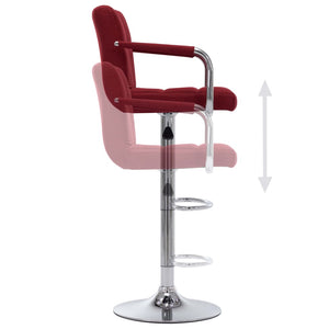 vidaXL Bar Stools Wine Red Fabric