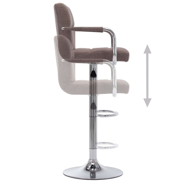 vidaXL Bar Stool Taupe Fabric