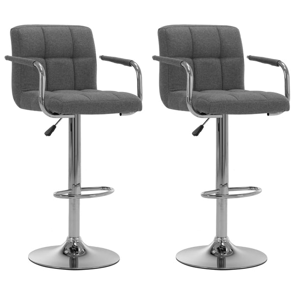 vidaXL Bar Stools 2 pcs Light Gray Fabric