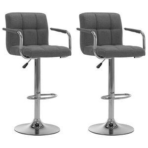 vidaXL Bar Stools 2 pcs Light Gray Fabric