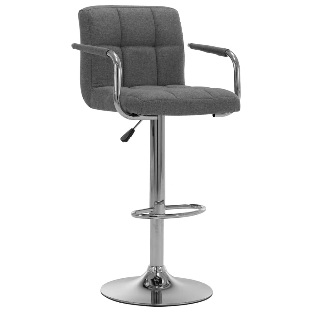 vidaXL Bar Stools 2 pcs Light Gray Fabric