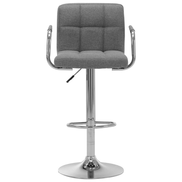 vidaXL Bar Stools 2 pcs Light Gray Fabric