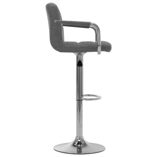 vidaXL Bar Stools 2 pcs Light Gray Fabric