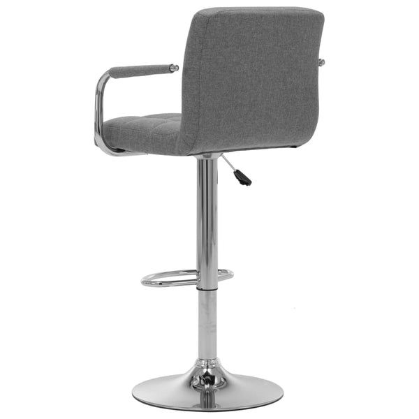 vidaXL Bar Stools 2 pcs Light Gray Fabric
