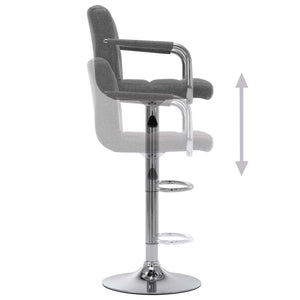 vidaXL Bar Stools 2 pcs Light Gray Fabric