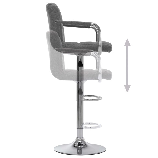 vidaXL Bar Stools 2 pcs Light Gray Fabric
