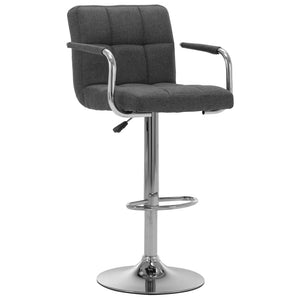 vidaXL Bar Stools 2 pcs. Dark Grey Fabric