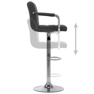 vidaXL Bar Stools 2 pcs. Dark Grey Fabric