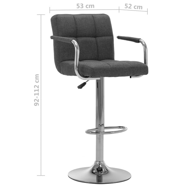 vidaXL Bar Stools 2 pcs. Dark Grey Fabric