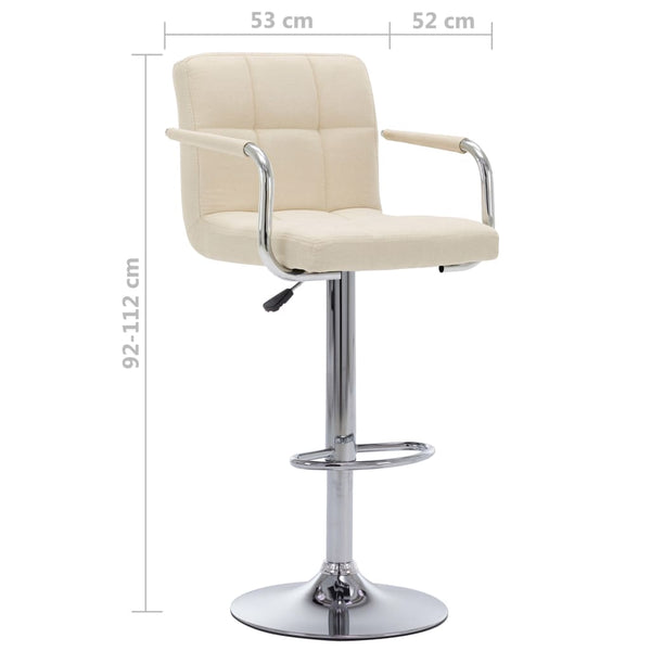 vidaXL Bar Stools 2 pcs Cream Fabric