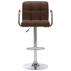 vidaXL Bar Stools 2 pcs Brown Fabric