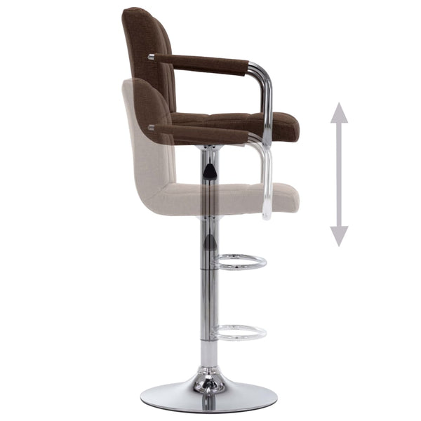 vidaXL Bar Stools 2 pcs Brown Fabric
