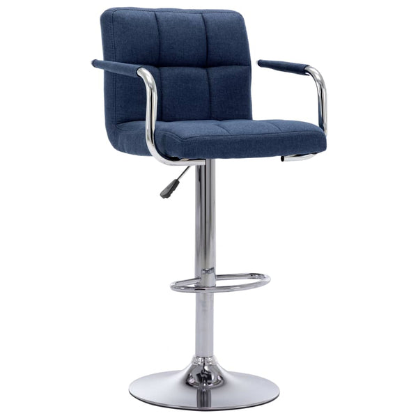vidaXL Bar Stools 2 pcs Blue Fabric