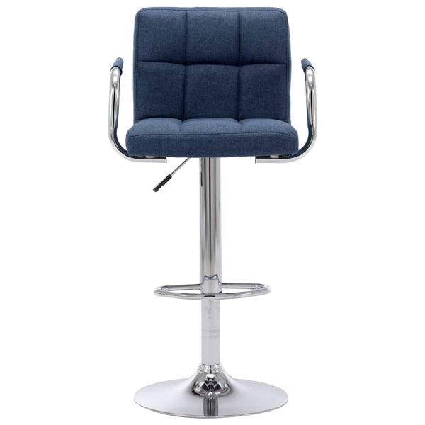 vidaXL Bar Stools 2 pcs Blue Fabric