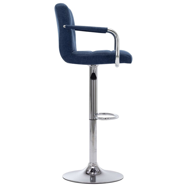 vidaXL Bar Stools 2 pcs Blue Fabric