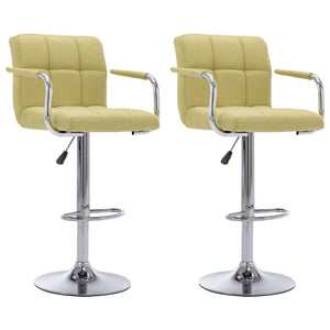 vidaXL Bar Stools 2 pcs Green Fabric