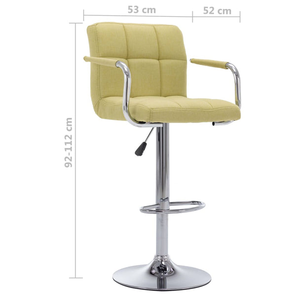 vidaXL Bar Stools 2 pcs Green Fabric