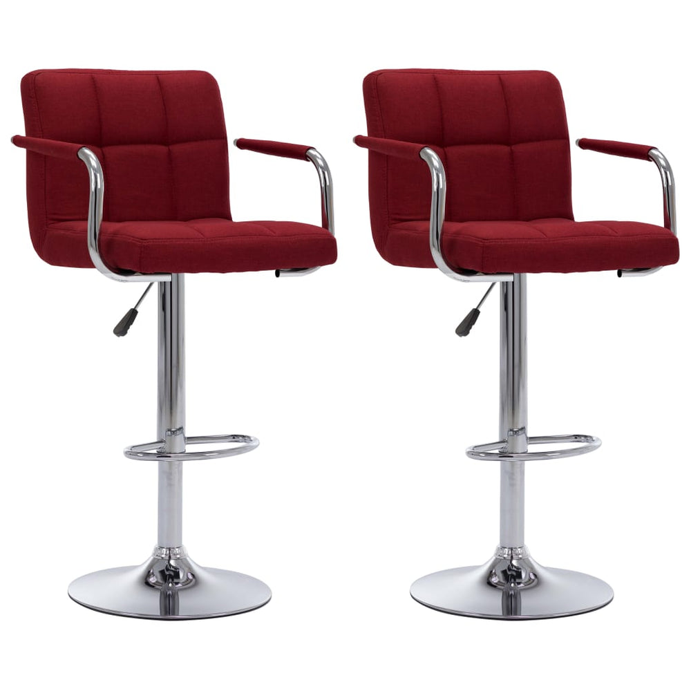 vidaXL Bar Stools 2 pcs. Wine Red Fabric