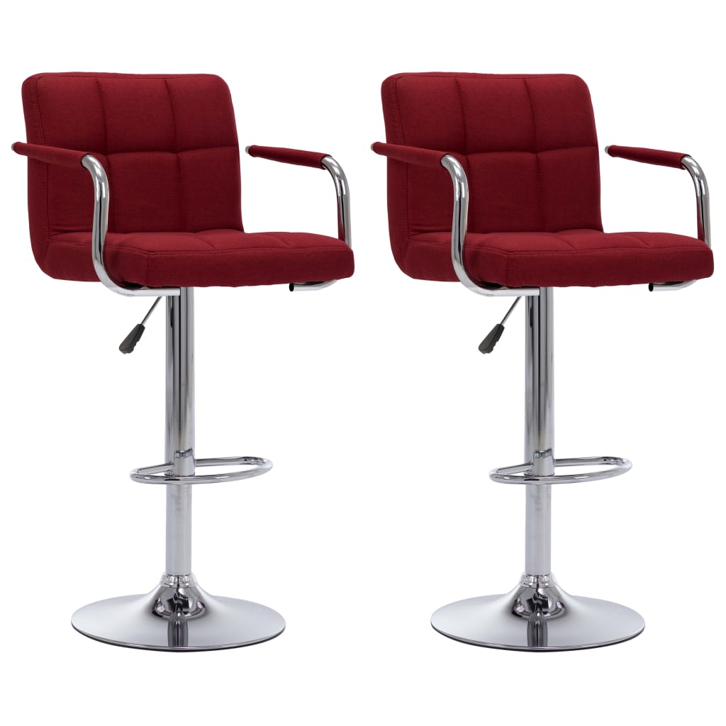 vidaXL Bar Stools 2 pcs. Wine Red Fabric