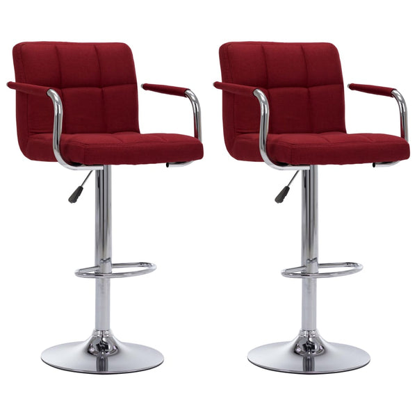 vidaXL Bar Stools 2 pcs. Wine Red Fabric