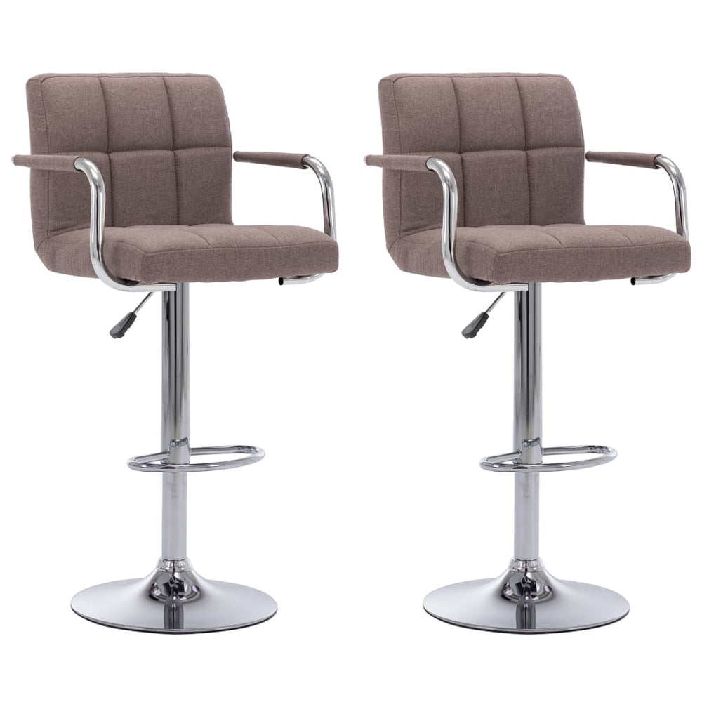 vidaXL Bar Stools 2 pcs Taupe Fabric