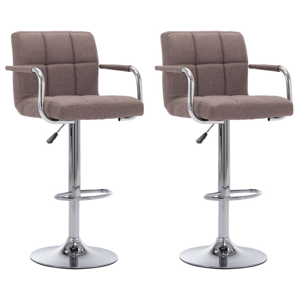 vidaXL Bar Stools 2 pcs Taupe Fabric