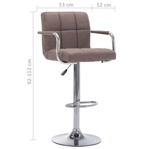 vidaXL Bar Stools 2 pcs Taupe Fabric