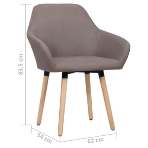 vidaXL Dining Chairs 2 pcs Taupe Fabric