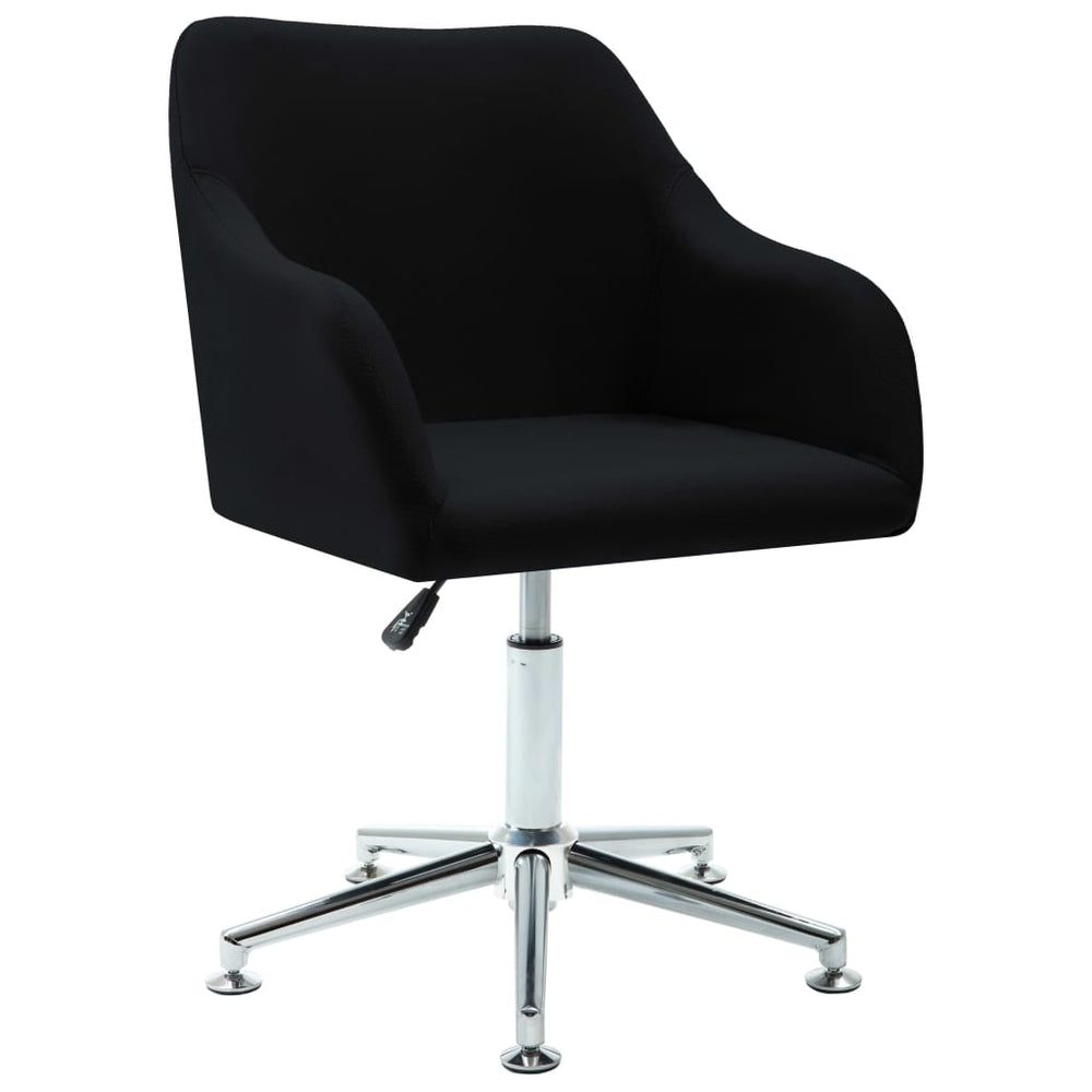 vidaXL Dining Chair Swivel Black Fabric