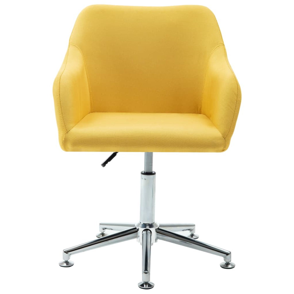 vidaXL Swivel Dining Chair Yellow Fabric