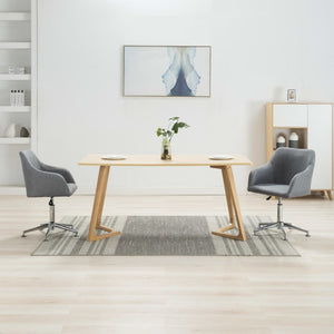 vidaXL Swivel Dining Chairs 2 pcs Light Grey Fabric