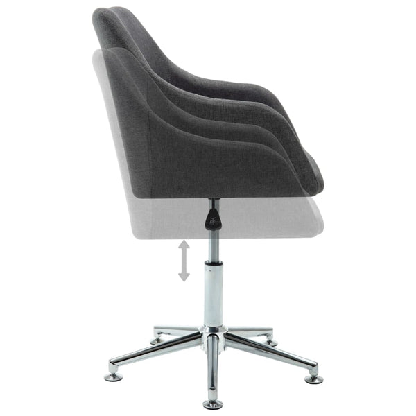 vidaXL Swivel Dining Chairs 2 pcs Dark Grey Fabric