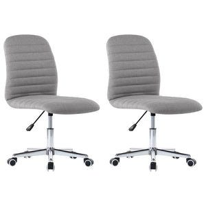 vidaXL Dining Chairs 2 pcs Light Grey Fabric